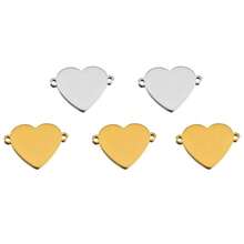 10Pcs Stainless Steel Heart-Shaped Pendant Connectors For DIY Earrings, Bracelets, Necklaces Jewelry Making Accessories - 10Pcs - View 7