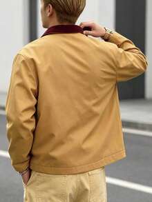 Vaulklash New Men's Spring/Autumn Outdoor Camping Lightweight Fleece Jacket - Ginger - View 5