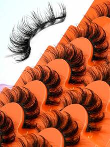 7 Pairs Thick Voluminous Full Lash False Eyelashes, 3D Big Eye Camera-Ready Style - View 9