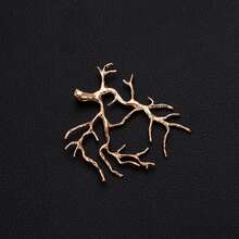 5pcs Gold & Silver Copper Tree Branch Pendant Bases, Suitable For DIY Handmade Crafts, Can Be Paired With Natural Gemstones, Crystals, Raw Stones, Pearls And Other Materials For Inlay Design - Multicolor - View 9