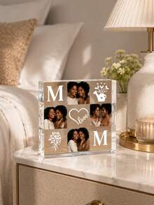 1pc Customized Acrylic Plaque, Personalized Photo Acrylic Block, Suitable For Mother's Day, Best Friends Or Family Memorial - Multicolor - View 5