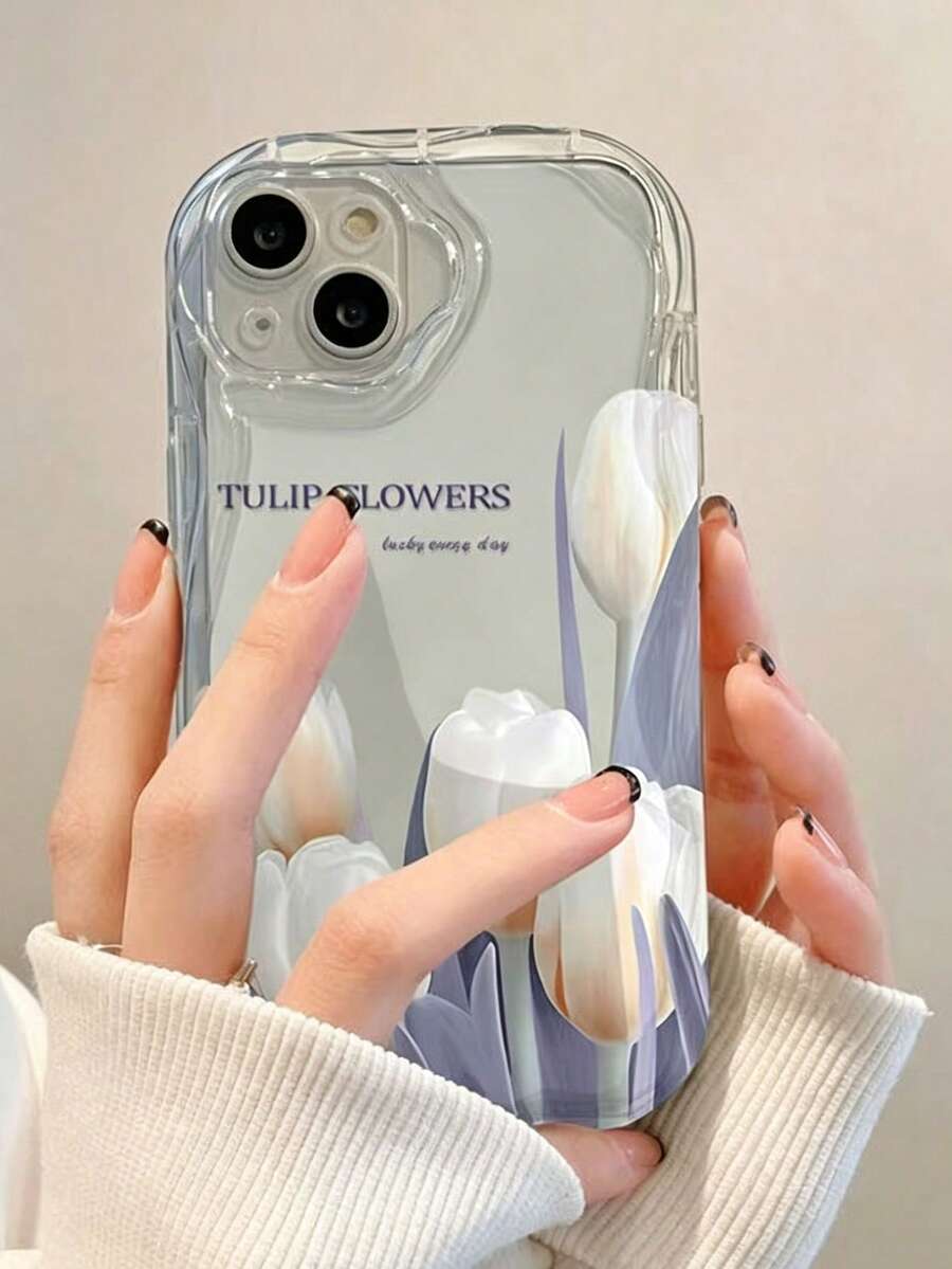 Tulip Apple 13 手機殼 11 新款奶油色 14 Pro 全包覆 12 Pro Max 防震透明 XS 軟殼 78P - 白色 - 查看 1