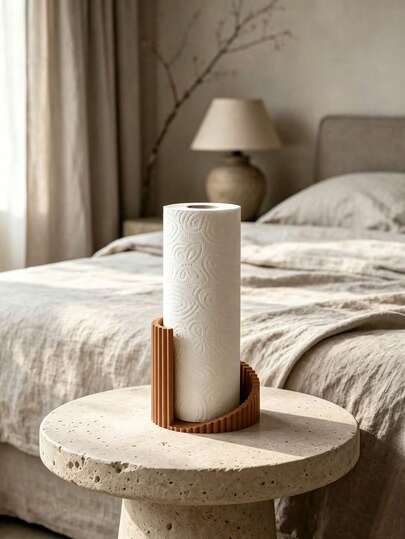 Porte-essuie-tout vertical ondulé incurvé, support de rangement de rouleau de papier de bureau sans assemblage, porte-essuie-tout décoratif pour comptoir de cuisine, table à manger, bar à café, décoration de la maison