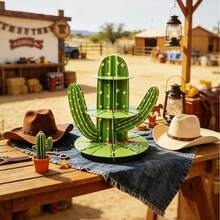 Party Tabletop Cactus Shaped Decorative Ornament Cactus Desktop Decoration Green Paper Art Assembly - Cactus - View 3