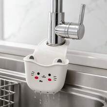 1pc Dual-Sided Faucet Drain Basket, Hollow Design For Quick Drainage, No-Drill Secure Fit, Sink Edge Storage For Sponge And Bath Ball, Kitchen Bathroom Washbasin Accessory, Anti-Slip Stain-Resistant Easy To Clean, Compact Lightweight Easy To Hang, Cute Decor For Daily Use - Multicolor - View 9