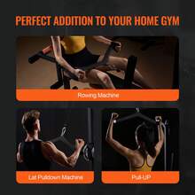 LAT Pulldown Attachment, Cable Machine Rowing V-Bar Attachment, Tricep Pull Down Bar, Back Strength Training Rubber Coated Handle Grip, Bicep Curl Tricep Lat Pulldown Bar For Home Gym Fitness - Middle Inside Handle - View 7