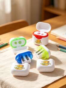 Customized Name Pencil Sharpener With Pencil, Personalized Dual-Hole Manual Pencil Sharpener, Customizable School Supplies, Teacher's Day Gift, Back To School - Multicolor - View 6