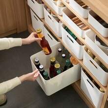 1pc White Plastic Storage Box, Suitable For Bedroom, Living Room, Study, Office, Wardrobe, Can Store Clothes, Dolls, Toys, Books And Other Items, Dust-Proof And Moisture-Proof Storage Organizer Box - White - View 8