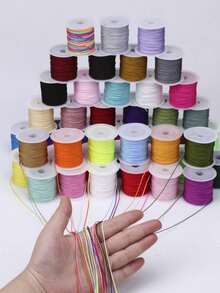 0.8mm Bracelet Cord, Strong And Durable Rainbow Color Thread, Suitable For Jewelry Making, Necklace, Beading And Handmade Crafts, 30/Roll - Multi-color - View 2