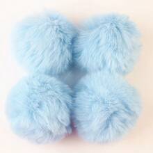 8cm Fluffy Pom Poms, Large Multi-Color Plush Balls, DIY Crafts, Wreaths, Decorative Keychains, Clothing Decoration, 4pcs/Bag - Multicolor - View 15