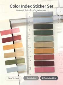 1pc Morandi Color Index Tabs Rectangular Sticky Notes Classification Labels, Notebook Loose-Leaf Binder Classification Markers Exam Key Points Course Schedule Annotation, Back To School Classroom Textbook Archiving Test Paper Notes Classification Index, Multi-Color Suitable For Campus Learning, Transparent Frosted Texture, Easy To Peel And Stick Without Leaving Traces, Office School Universal Affordable Entry-Level - Multi-color - View 6