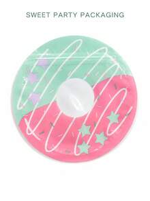 10pcs Reusable Cute Donut Pattern Self-Sealing Bags, Snack Candy Gift Bags, Suitable For Holiday Birthday Party Favors - Multicolor - View 5