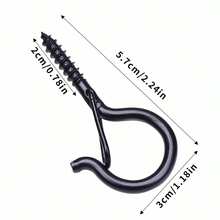 Screw-In Eye Hook With Spring Door Lock, Self-Tapping Metal Safety Hook, Suitable For Walls, Wood, Camping, Kitchen, Closet, Dorm, Used For Hanging String Lights, Plants, Cookware, Decorations, Keys, Indoor And Outdoor Multi-Purpose Hook Hardware - View 2