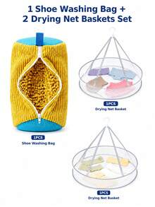 1pc Shoe Washing Bag For Washing Machine, 360° Deep Cleaning, Anti-Deformation, Reusable With Snowflake Lining, Perfect For Sneakers And Casual Shoes - Multicolor - View 18
