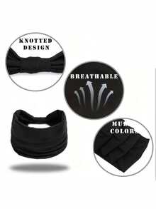 2 Pieces Set Of Printed Wide Elastic Hairbands, Non-Slip Hair Accessories, Simple And Fashionable Fitness Accessories, - Multicolor - View 4