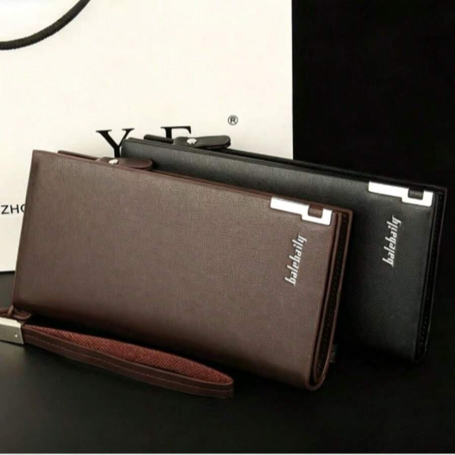 Men's Long Zipper Wallet High-Quality PU Leather Men's Wallet RFID Anti-Theft Business Clutch Credit Card Holder Wallet - Black - View 1