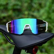 Unisex Full Frame Fashion Glasses, Reflective Lens Decorative Eyewear, Suitable For Driving, Cycling, Traveling, Beach Vacation, Daily Wear - Multicolor - View 8
