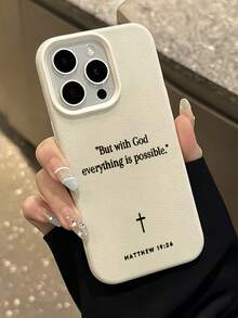 1件 白色霧面極簡風個性化聖經十字架英文圖案手機殼，適用於 iPhone 16 Pro Max/17/16/15/14 Plus/13/12/11/Air 及系列 - 彩色 - 查看 4