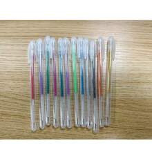 Retraktila glitterbläckpennor 12/24-delars set, 1,0 mm neutral pennspets, mjuk skrift, livfulla färger, lämpliga för dagböcker, korttillverkning, skol- och kontorsmaterial, flerfärgsset - A - Visa 10
