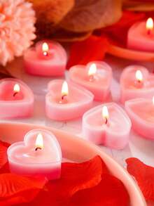 9pcs Heart-Shaped Aromatherapy Candles, Suitable For Proposal And Birthday Celebration, Perfect For Girlfriend Birthday/Christmas Gift, Ideal For Birthday, Party, Wedding Decoration - Multicolor - View 2