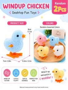 1pc 2pcs 3pcs 4pcs Random Color Jumping Chick Cute Realistic Wind-Up Plush Doll, Moving And Running, Creative Plush Doll Doll For Teenagers, Home Decor Gift - Multicolor - View 14