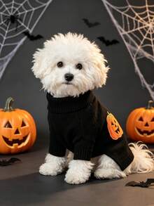 Pet Pumpkin Sweater Halloween Sweater For Cats And Dogs - Black - View 4