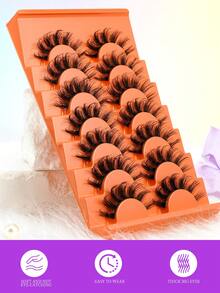 7 Pairs Thick Voluminous Full Lash False Eyelashes, 3D Big Eye Camera-Ready Style - View 6