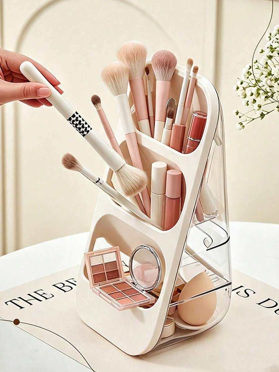Desktop Cosmetic Organizer, Makeup Brush Storage, Large Capacity Countertop Storage Rack, Suitable For Vanity, Bathroom, Bedroom And Office Desk Makeup Tool Storage, Easy To Store Skincare Products, Makeup Brushes, Eyebrow Pencils, Lipsticks - Multicolor - View 1