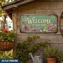 1pc Welcome Sign, Outdoor Decor, Plaque, Garden Sign, Patio Sign, Yard Decor, Porch Decor, Outdoor Wall Decor, Holiday Decor, Gift Inspiration, Rustic Decor (Random Style) - A - View 3