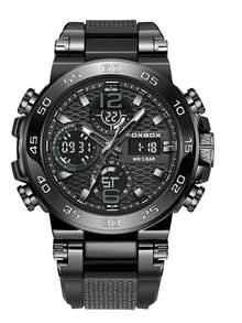 LIGE Men's Sports Fashion Dual Display Luminous Alarm Waterproof Electronic Watch - Black - View 14