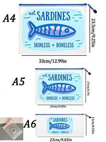 Antique Sardine Waterproof Fashionable Beach Bag, Cartoon Rainbow Trout Pattern, Large Capacity Transparent Cosmetic Bag With Nylon Zipper - Lightweight, Very Suitable For Swimming, Beach, Cosmetics, Gifts For Friends - Multicolor - View 10