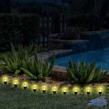 Solar Powered Spherical Garden Path Light, Sparkling Crystal Ball Ground Stake Light, Garden Lawn Landscape Aesthetic Night Atmosphere Decorative Light - Black - View 12