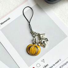1pc Pumpkin Ghost Phone Charm Pendant, Halloween Series Holiday Accessory, Suitable As Gift - Multicolor - View 7