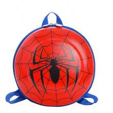 Back To School Disney Marvel Avengers Spider-Man Boys Backpack Round Hard Shell Backpack Women's Fashion Functional Backpack Shield Shaped Cartoon Backpack EVA Hard Shell Pressure-Resistant Waterproof Wear-Resistant Stain-Resistant Easy To Clean Breathable Pressure-Relieving Wide Strap Lightweight Spine Protection No Shoulder Pressure Dual Zipper Large Capacity Storage Anime Style Backpack Versatile Lightweight Backpack - Backpack - View 2