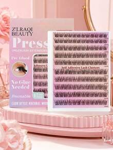 120pcs Lashes No Glue Needed+Fake Lashes Tweezers Natural Fibers, Long Curls, Clear Roots, Self Adhesive Lashes, Enlarged Eyes, Light And Non Irritating, Suitable For Daily Commuting Makeup - View 7