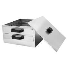 2 Tiers Silver 304 Stainless Steel Manual Cantonese Rice Noodle Rolls Machine With Openable Cover For Home And Commercial Use - View 11