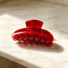 1pc Red Acetate Elegant Women's Hair Claw Clip - Multicolor - View 3