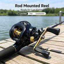 Yellow Lightweight Fishing Reel, 12 Magnetic Brake System, 7.2:1 Gear Ratio, Max Drag 8kg, With Extended Handle, Fishing Tackle, Fishing Reel - Yellow - View 1