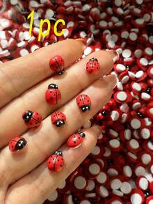 100/70pcs Self-Adhesive Wooden Ladybug Decorations, Cute Red Ladybug Stickers, Autumn Home Decor, Halloween Decorations, DIY Handmade Ornaments, Suitable For Flower Pots, Scrapbooks, Gift Boxes, Weddings And Holiday Party Miniature Landscape Decor - Multiple Styles - View 15