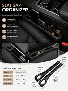 4/2pcs Car Seat Gap Filler Storage Box, Anti-Leak & Anti-Drop, Suitable For Phone And Small Items, Center Console Side Armrest Storage Box, Car Interior Decoration, Unisex Car Essential, Car Interior Decoration, Cup Holder, Car Storage Organizer Box - Multi-color - View 7