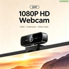 UGREEN Webcam komputer, HD 1080P, mikrofon ganda peredam bising terintegrasi, webcam eksternal untuk konferensi video desktop dan laptop. - View 10