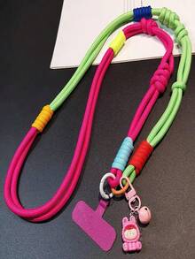 2pcs/1pc Colorful Contrast Doll Bell Crossbody Phone Lanyard, Smartphone Shoulder Bag Strap, Smartphone Protective Case Lanyard, Phone Accessories Keychain Phone Chain, Bag Charm Keyring, Girl's Anti-Loss Phone Shoulder Strap With Universal Phone Patch, Halloween - Multicolor - View 14