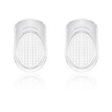 1 Pair Soft Half-Size Heel Pads, Unisex Self-Adhesive Shock-Absorbing Invisible Height-Increasing Pressure-Relieving Heel Cushions For Sports - Clear - View 6
