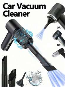 1pc Rechargeable Wireless Car Vacuum Cleaner, Dual Filtration, Powerful Suction, Portable Handheld Mini Blower, Suitable For Home And Car - Vacuum Cleaner - View 2