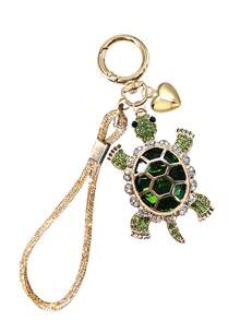 Turtle Keychain, Heart Combination Charm Keychain,Imitation Crystal Sea Turtle Key Ring, Perfect Gift For Women, Teacher'S Day /Thanksgiving Gifts - Multicolor - View 12