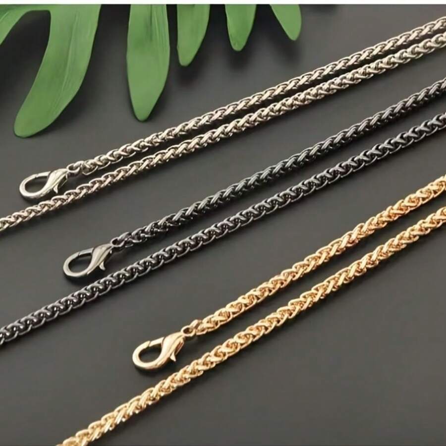Bag Chain Strap Accessory Single Purchase Metal Chain Shoulder Strap Crossbody Replacement Chain, Durable, Reusable, Women's Twisted Chain Single Purchase Shoulder Strap Underarm, Suitable For Bag Chain Accessories, DIY Handmade Enthusiasts, Christmas, Halloween And Various Theme Parties - One Size - View 1