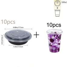 700ml Bento Box, Reusable Stackable Food Storage Container With Lid, Leak-Proof Portable Takeout Lunch Box, Black - Transparent + Black - View 12