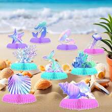 Mermaid Theme Party Decorations Ocean Mermaids Centerpieces For Tables Honeycomb Centerpiece, Sea Party Supplies For Birthday Decor - Multicolor - View 7