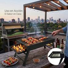 Parrilla Asador Grill Plancha Plegable Portátil  Practica Para Viajes - Negro - Ver 6