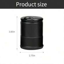 1/2/3/4pcs Car Compartment Design Center Console Ashtray, Solid Color Round Plastic Ashtray, One-Hand Open/Close Trash Bin, Portable Home & Car Dual-Use Accessory (Black), Car Accessories, Back To School Supplies, Lightweight & Portable - Multiple Styles - View 5